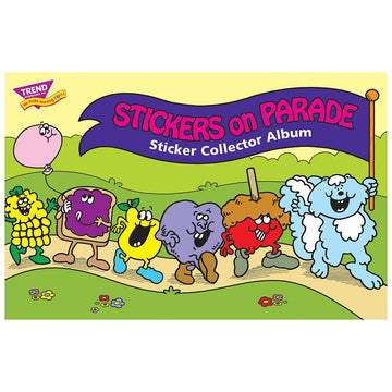 Stickers on Parade Sticker Collector Album by TREND; 16 pages, 8-1/2" x 5-1/2"
