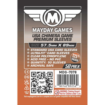 Mayday Games Premium Chimera Card Sleeves 57.5x89mm - Clear Polypropylene, 90 Micron, 50 Pack, Board Game Card Protectors MDG-7078