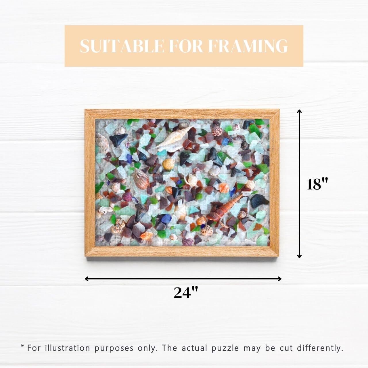Heritage Puzzle - Beach Treasure by Peter Doran 550 Piece Puzzles for Adults - Sea Glass Coastal Theme, Relaxing Ocean Jigsaw Puzzles - Frameable