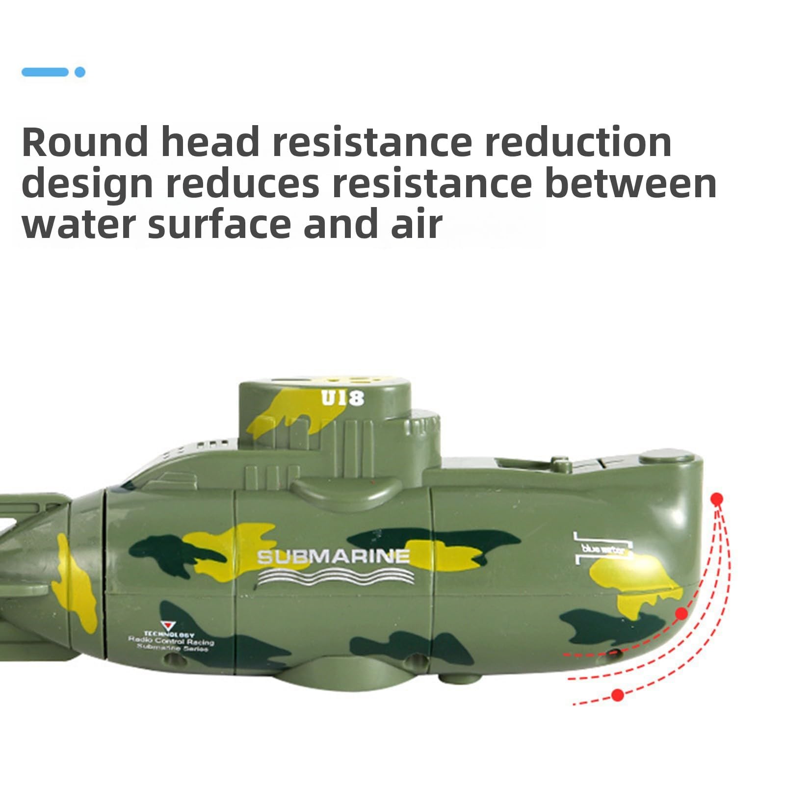 ynapmoc Mini RC Submarine Waterproof Electric Military Model, 6 Channel RC Toy, Ideal Water Diving Gift for Kids (Green)