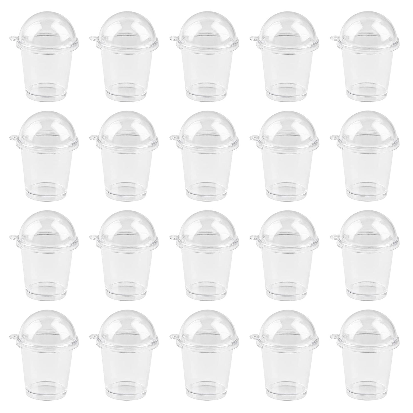 AUEAR, Mini Coffee Cups Keychain with Dome Lids Cup for DIY Scene Art Display Craft Project (20 Pack)