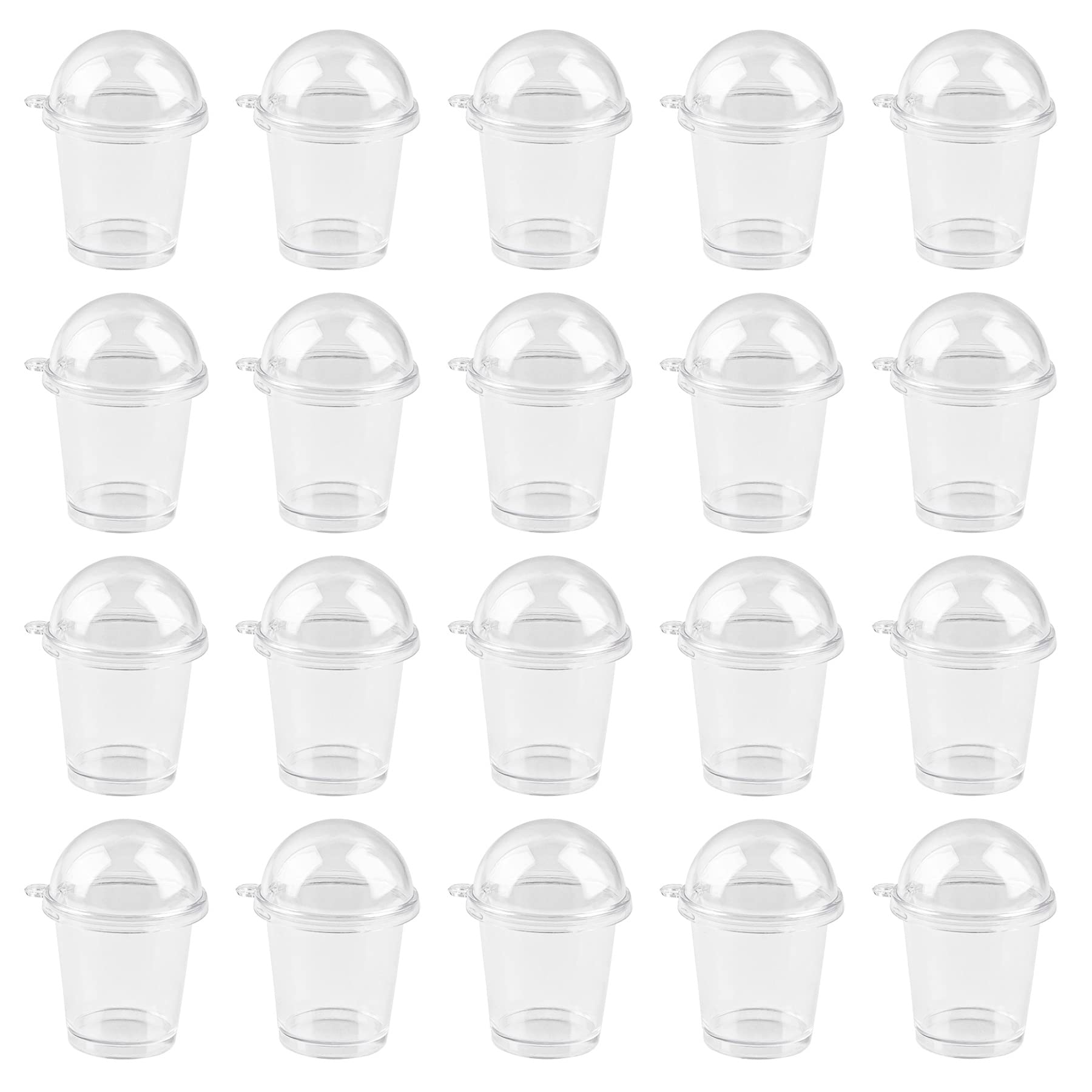 AUEAR, Mini Coffee Cups Keychain with Dome Lids Cup for DIY Scene Art Display Craft Project (20 Pack)
