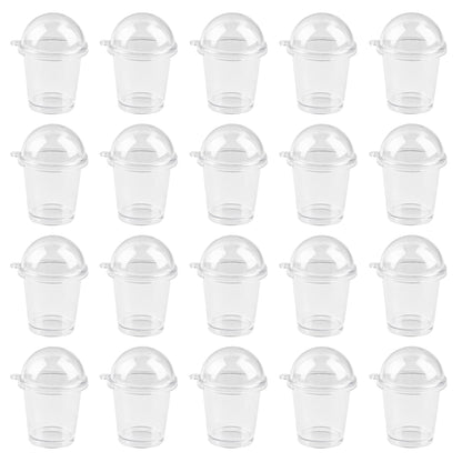 AUEAR, Mini Coffee Cups Keychain with Dome Lids Cup for DIY Scene Art Display Craft Project (20 Pack)