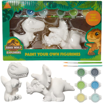 Innovative Designs Jurassic World DIY Paint Your Own Figurines Arts and Crafts Set for Boys and Girls