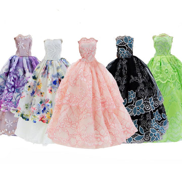 GIETIOS 5Pcs Handmade Clothes Dress for Doll Wedding Party Dresses Gown Outfit Costume Suit for 11.5 inch Dolls Random Style