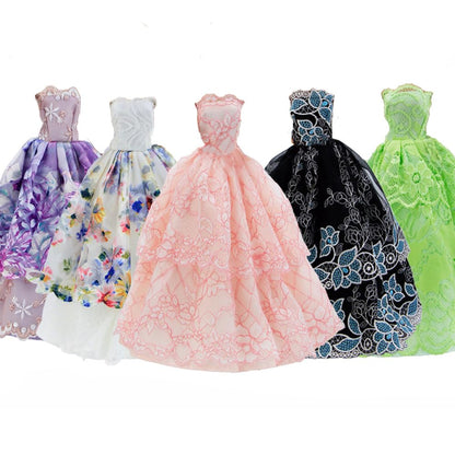 GIETIOS 5Pcs Handmade Clothes Dress for Doll Wedding Party Dresses Gown Outfit Costume Suit for 11.5 inch Dolls Random Style