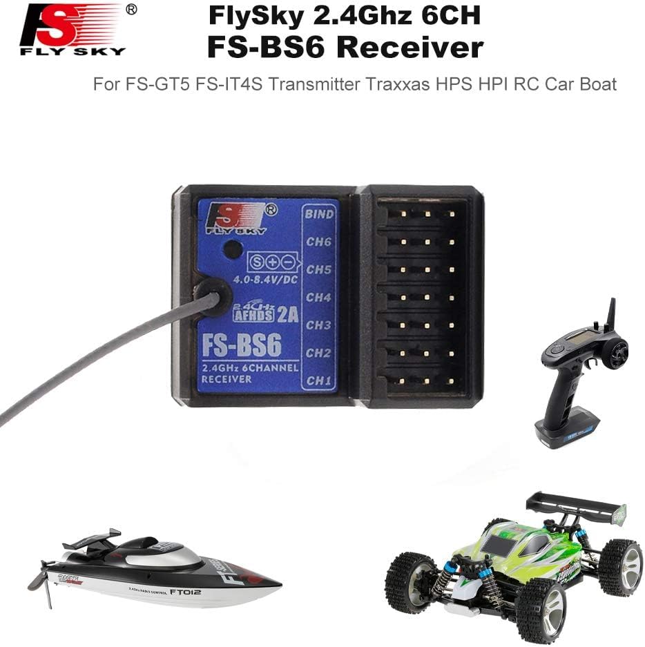 Goolsky Flysky FS-GT5 2.4G 6CH Transmitter Remote Controller with FS-BS6 Receiver for RC Car Crawler Boat