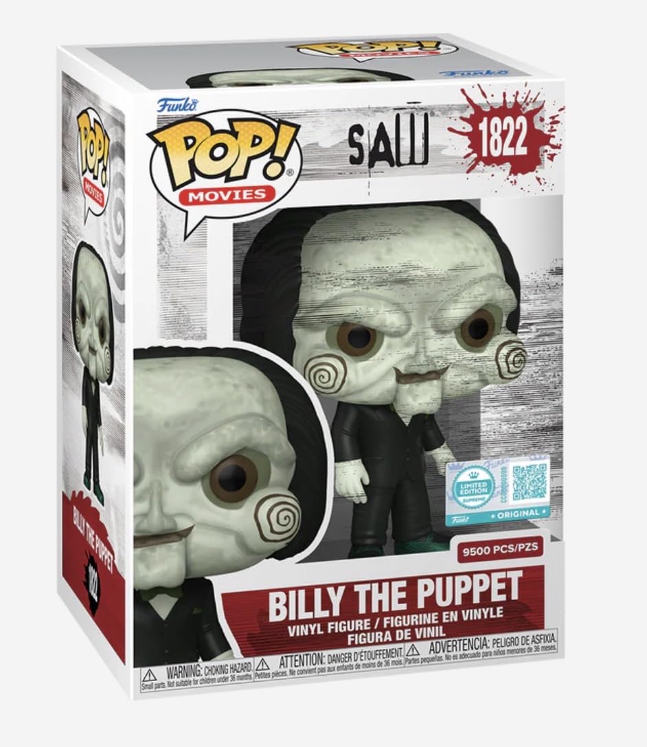 Funko Pop! Movies Saw Billy the Puppet Vinyl Figure, #1822, Limited Edition, 9500 PCS