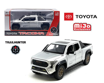 MiJo Exclusives Toyota Tacoma Trailhunter Diecast Model, 1:24 Scale, Black, 2025 (Silver)