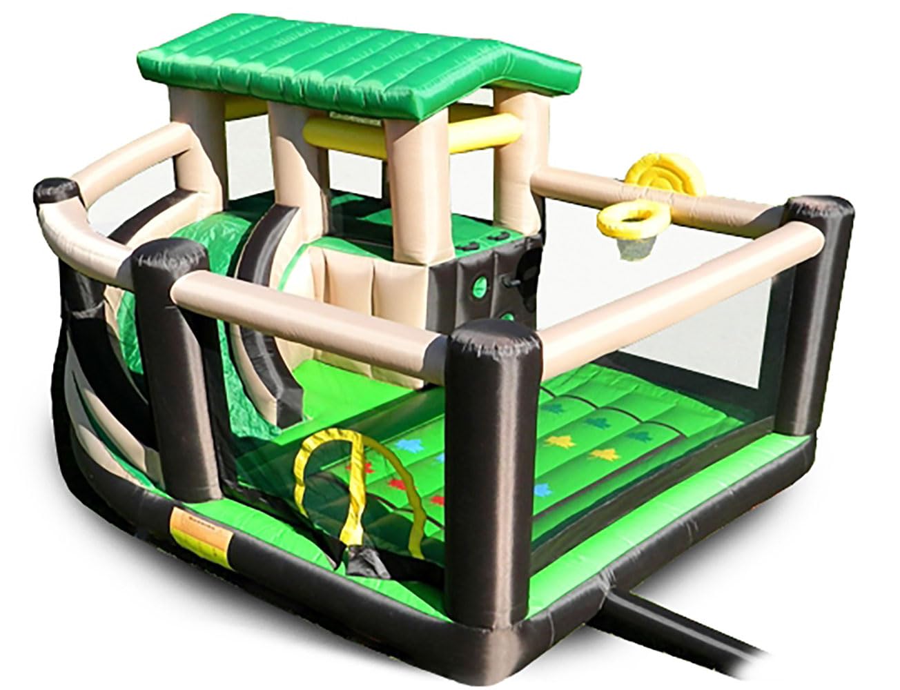 Island Hopper Fort All Sport 7-in-1 Inflatable Bounce House - Climbing Wall, Slide, Soccer Goal, Basketball Hoop & More - Outdoor & Indoor Bounce