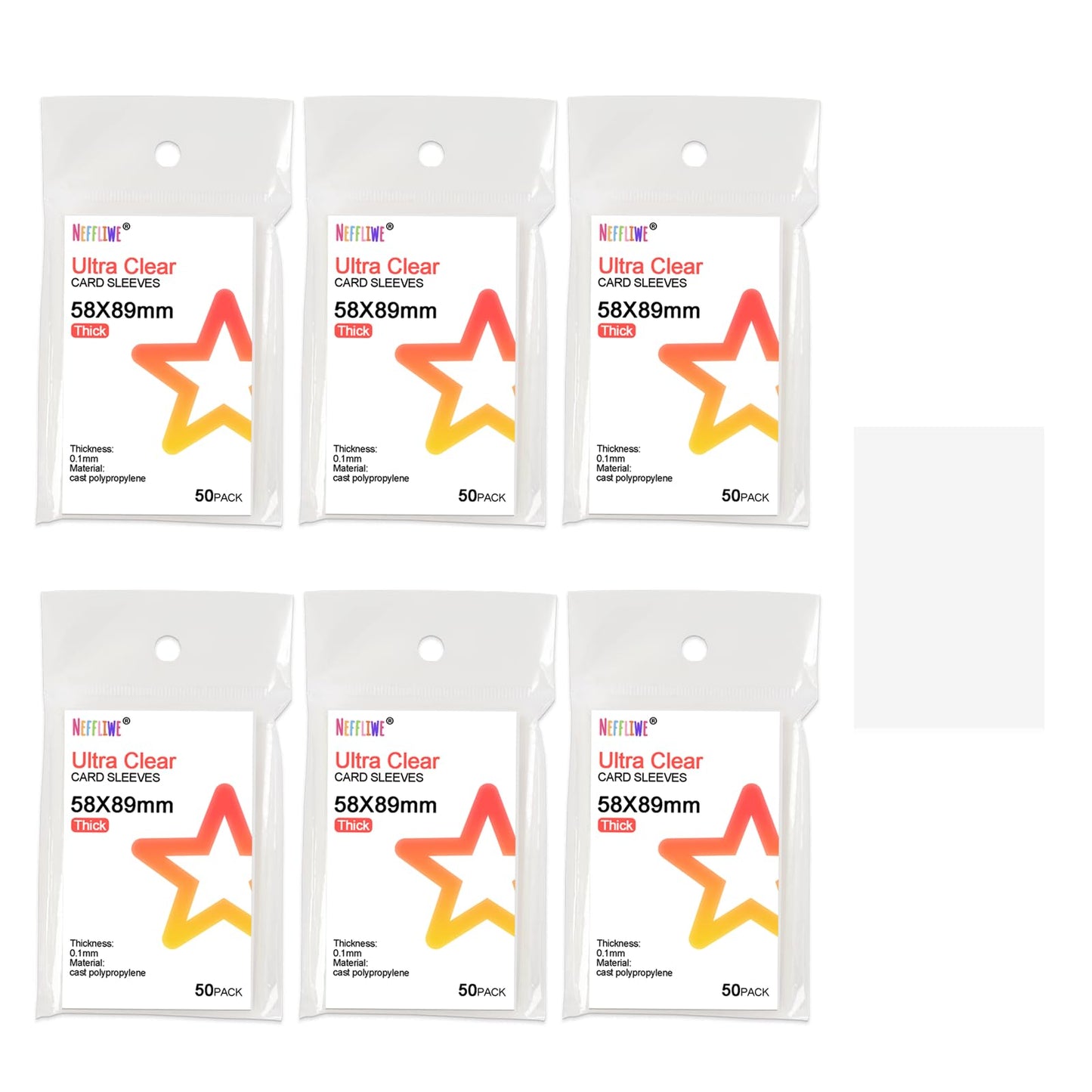 Neffliwe 300 Pcs Kpop Photocard Sleeves Card Sleeves PVC and Acid Free for Trading Cards Standard Kpop Photocards (58x89mm)