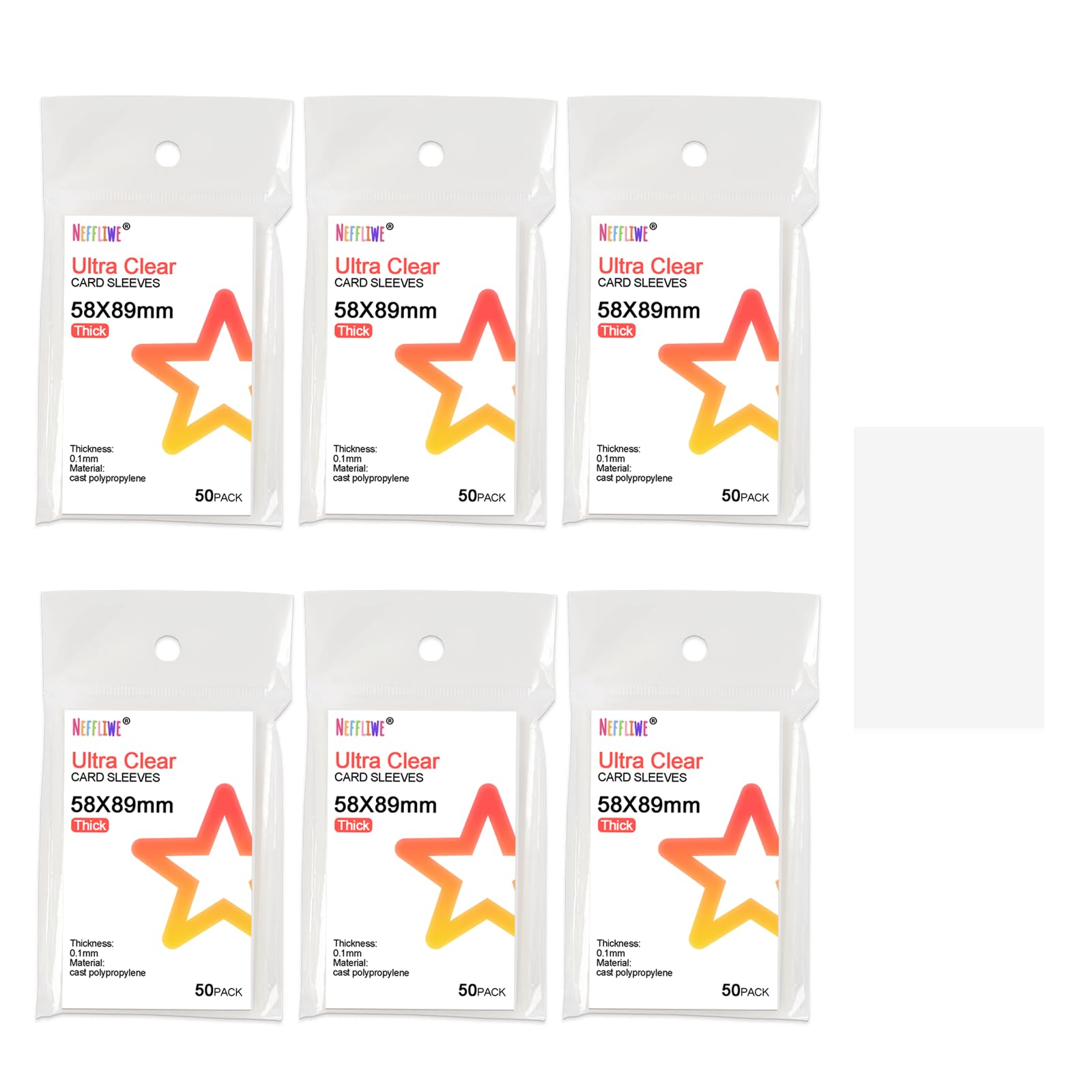Neffliwe 300 Pcs Kpop Photocard Sleeves Card Sleeves PVC and Acid Free for Trading Cards Standard Kpop Photocards (58x89mm)
