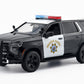 Motormax 2025 PPV CHP (California Highway Patrol) Black and White with Flashing Light Bar and Front and Rear Lights and Sounds 1/24 Diecast Model Car