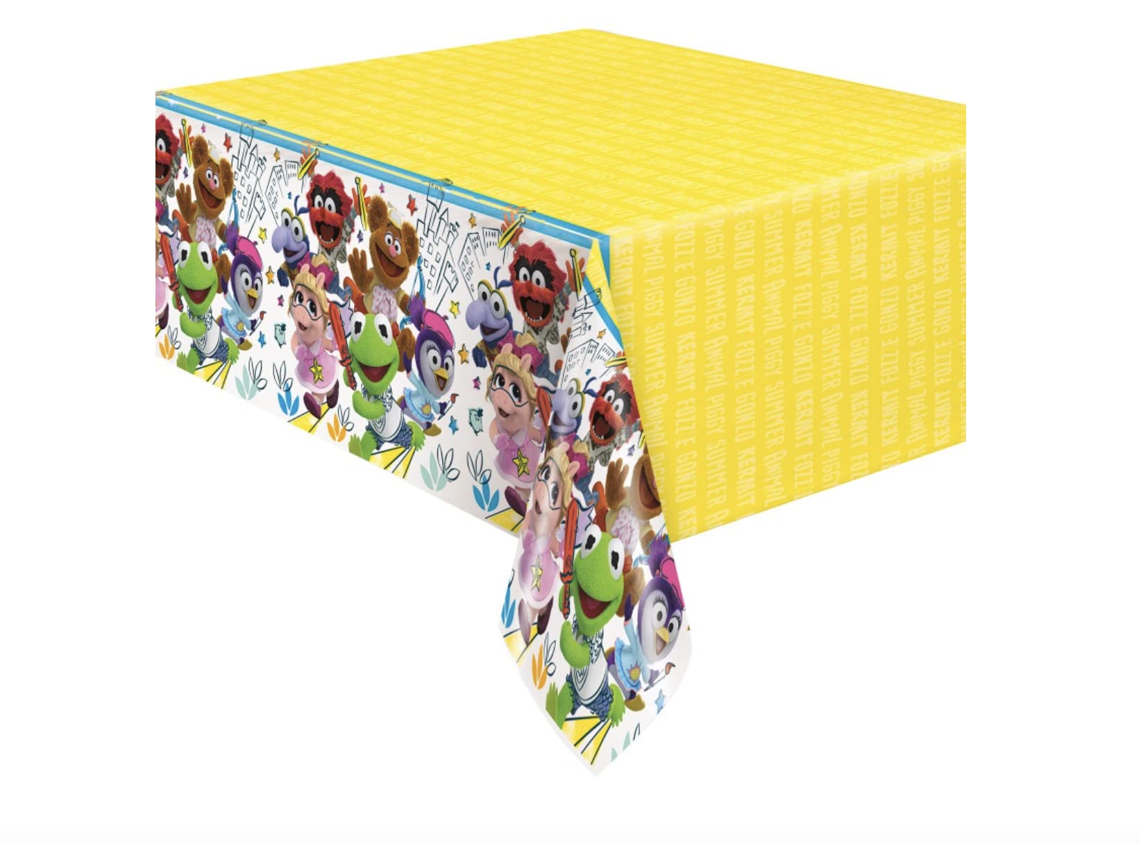 Disney Muppet Babies Plastic Table Cover, 54" x 84" - 1 Count - Multicolored Table Cover, Perfect for Themed Parties & Celebrations