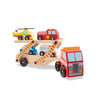 Melissa & Doug Emergency Vehicle Carrier Wooden Toy Truck & Rescue Vehicles