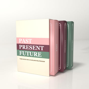 Plearn Pieces Past Present Future - Couples Deck for a Fulfilling Relationship | 3 Decks - 165 Cards | Past, Present and Future Decks | 2 Players |
