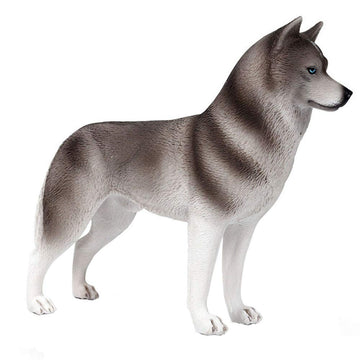 FLORMOON Animals Figure - Realistic Grey Husky Dog Figurines - Early Educational Toys Science Project Christmas Birthday for Boys and Girls