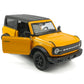 2-Door Bronco Badlands Model Car 1/36 Scale Diecast Toy Cars Metal Alloy Children’s Vehicles, Pull Back Doors Open, Black Rim, Mens Collection, Kids