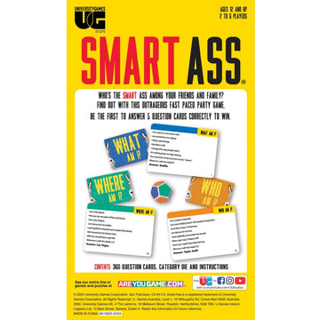 University Games, Smart A Trivia,The Ultimate Who, What, Where Party Game, for Families and Adults Ages 12 and Up and 2 to 6 Players