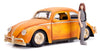Jada Toys Transformers Bumblebee Volkswagen Beetle Die-cast Car, 1:24 Scale Vehicle & 2.75" Charlie Collectible Metal Figurine, Yellow