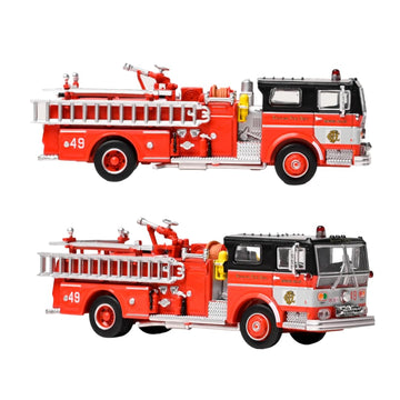 Iconic Replicas 1974 Ward Lafrance Fire Engine: Chicago Fire Department - Engine 49 1:87 (HO) Diecast Model Fire Truck