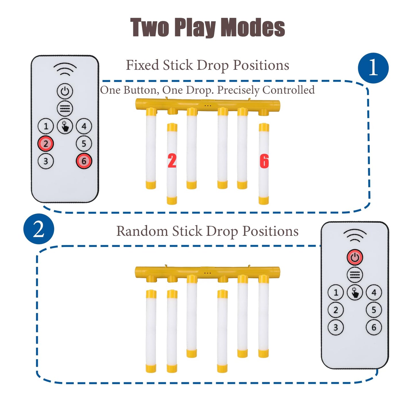 NYTGAH Reflex Challenge Game with Lights, Hand Eye Coordination Training Toy Kit, Upgrade Remote Control Drop Stick Game with 3 Adjustable Speed & 2