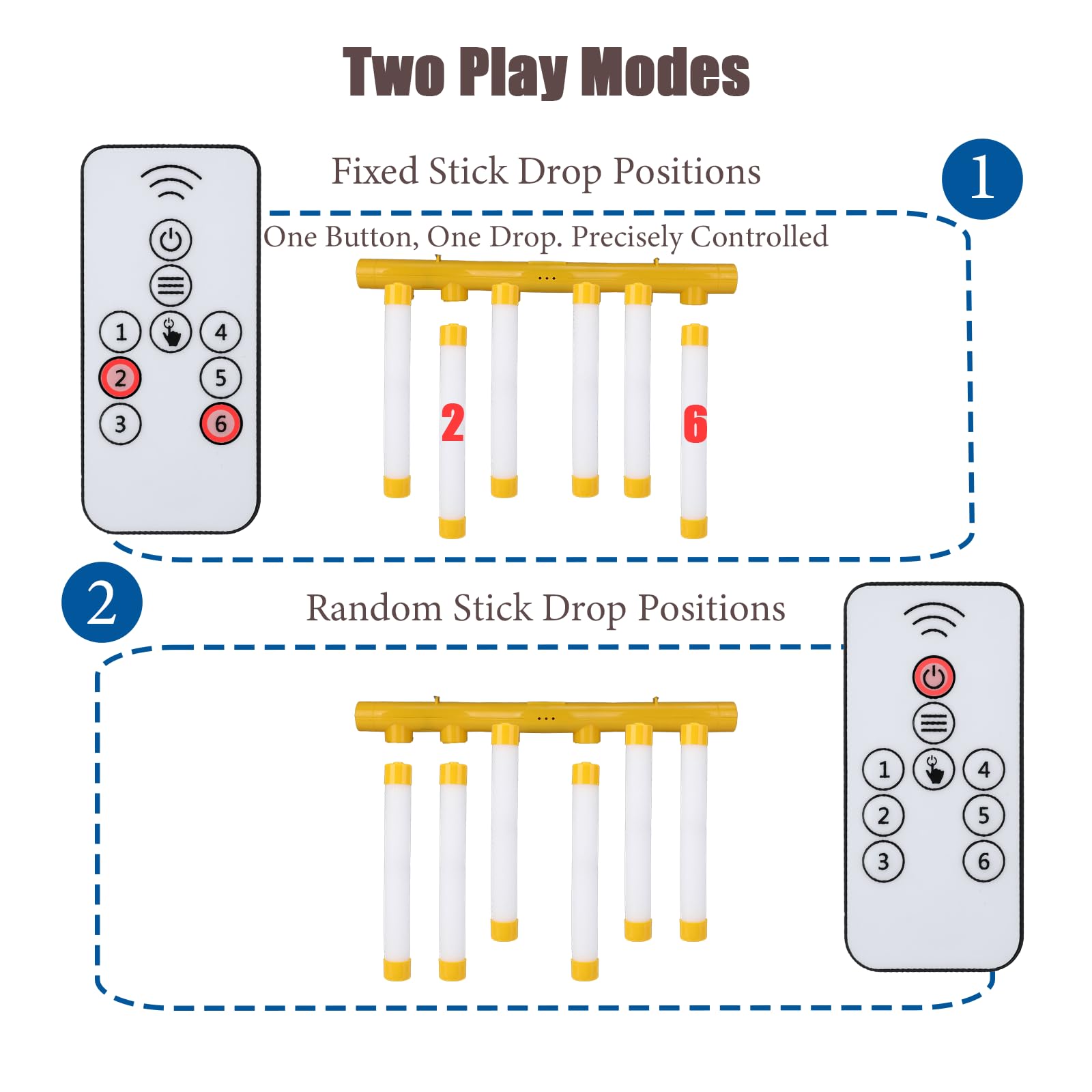 NYTGAH Reflex Challenge Game with Lights, Hand Eye Coordination Training Toy Kit, Upgrade Remote Control Drop Stick Game with 3 Adjustable Speed & 2