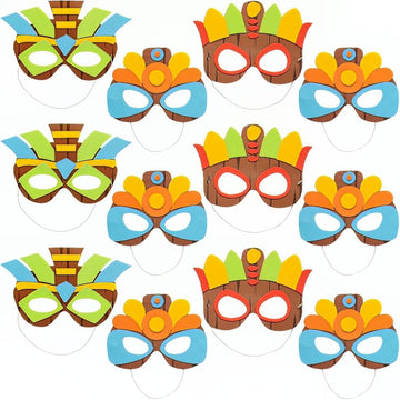 Fun Express Tiki Mask Craft Kit, Makes 12