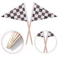stidsds Checkered Black and White Racing Cupcake Toppers Flags Mini Small Race Car Toothpick Stick Flag Decoration(100 pcs)