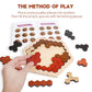 Skrtuan Wooden Hexagon Puzzle for Kids & Adults, Montessori STEM Educational Toy with Colorful Shapes, Logic IQ Brain Teaser Game for Kids, Geometry