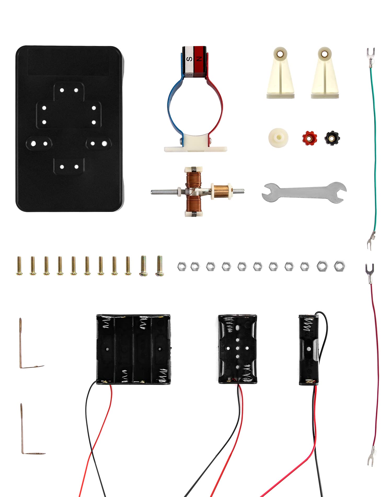 QWORK Electric Motor DC Motors Model, DIY Simple Project Assemble Kit DC 9V 12V for School Students Labs Physics Science Educational