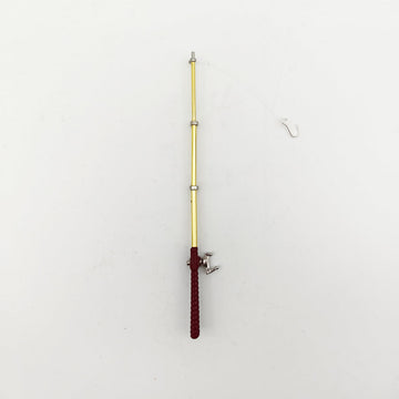 SXFSE Dollhouse Decoration Accessories, 1:12 Dollhouse Miniature Scene Model Fishing Rod Pretend Play Toy (Red, 6.1 inch)
