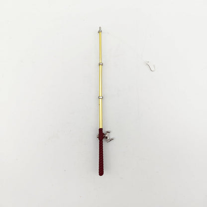 SXFSE Dollhouse Decoration Accessories, 1:12 Dollhouse Miniature Scene Model Fishing Rod Pretend Play Toy (Red, 6.1 inch)