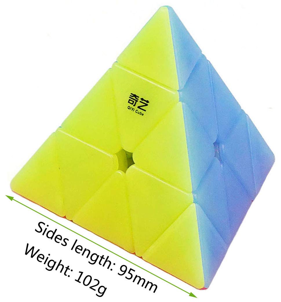 QIYI Jelly Pyramid Speed Cube 3X3 Transparent Triangle Magic Cube Puzzle