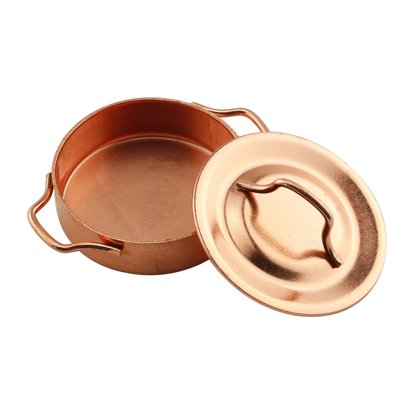 TAODAN Dollhouse Kitchen Cookware 1/12 Scale Miniatures Metal Frying Pans, Kettle, Copper Pots with Lids for Dollhouse Kitchen Accessories Christmas