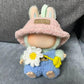 Clothes for Labubu,3 Piece Set Hat Clothes Backpack for LABUBU Doll,Adorable Seated Dolls Clothes Accessories (No Doll) (Peach Clothes Set)