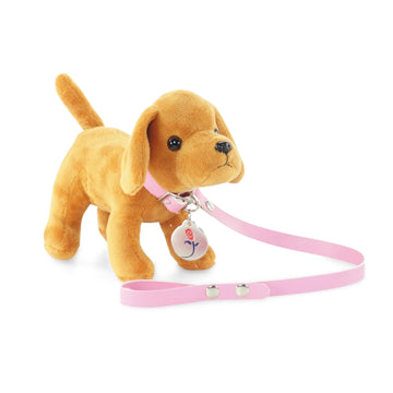 Emily Rose 18 Inch Doll Pet Puppy Dog Accessory Set - Brown Dog with Leash, Collar & Tag - Compatible with American Girl, Our Generation, My Life As