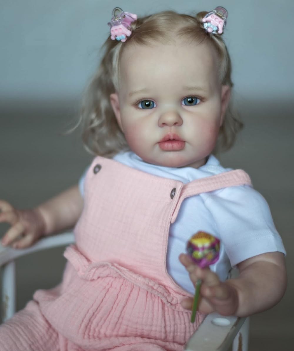 scnbom 24inch Reborn Baby Dolls Girls Silicone Babies Lifelike Newborn Toddler Eyes Open Realistic boy That Look Real