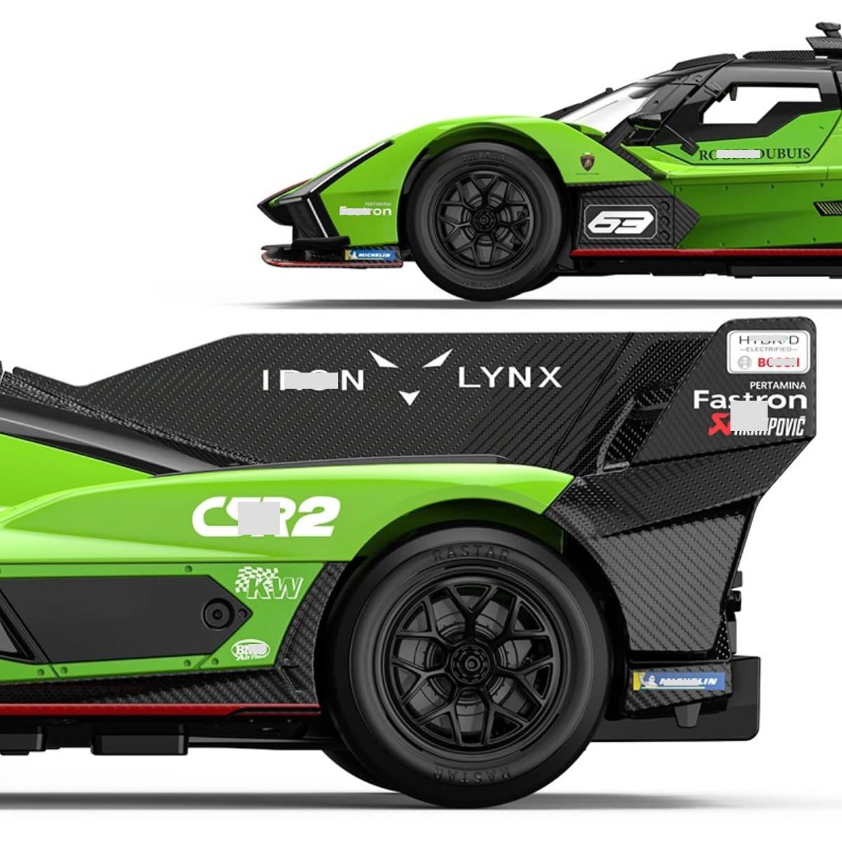 HTLNUZD 1/14 RC SC63 Hypercar 24H/LMH for Lamborghini SC63 2 Speed Adjust 1000mAh LED Lights Adult RC Racing Collected Vehicle