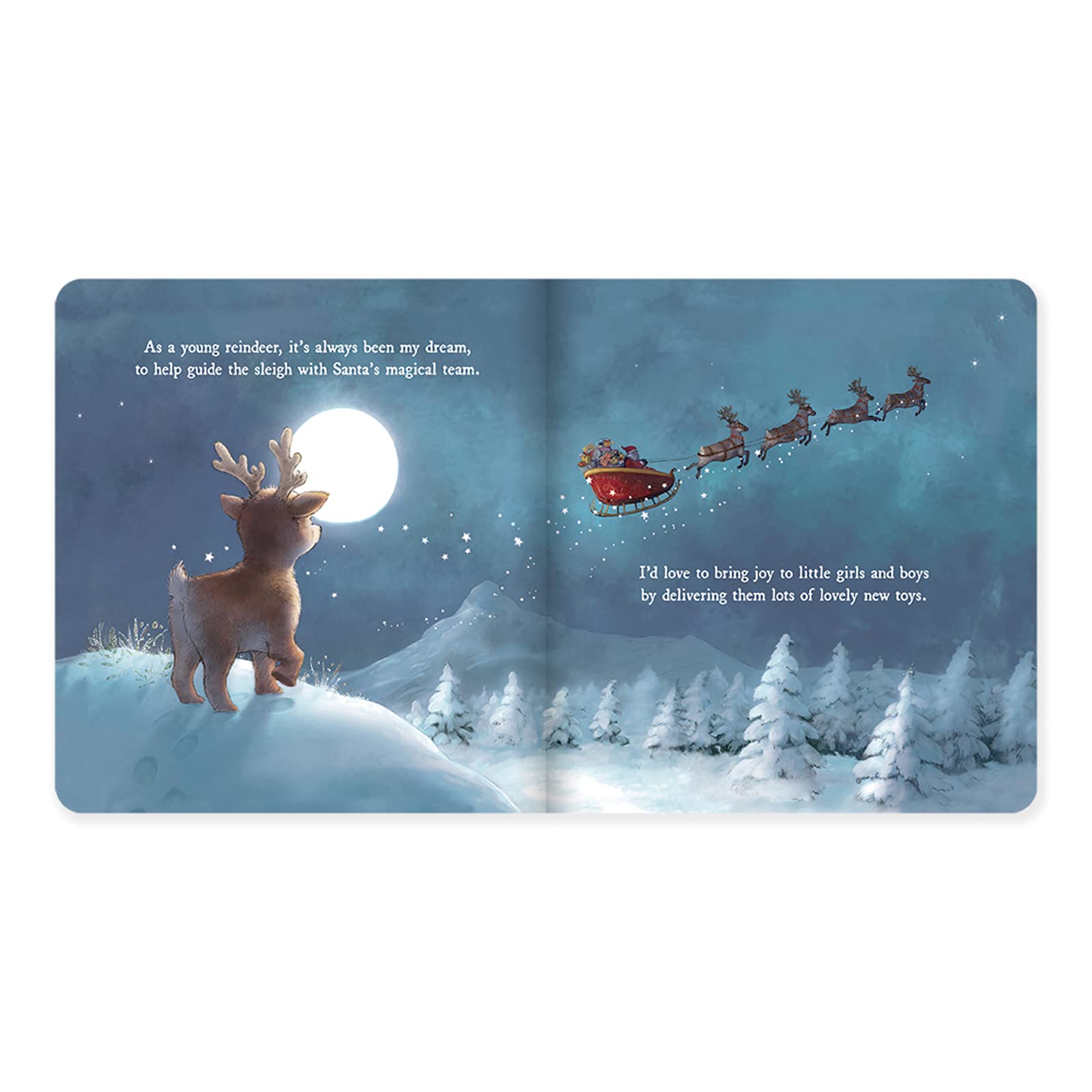 Jellycat Mitzi Reindeer’s Dream: A Baby Board Book Children's Book - Baby Gift