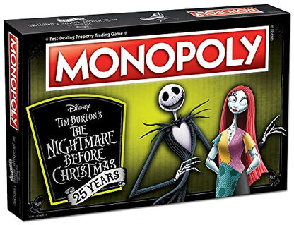 Monopoly Disney Nightmare Before Christmas 25 Years Board Game | 25th Anniversary Collector's Edition | Collectible Monopoly Tokens