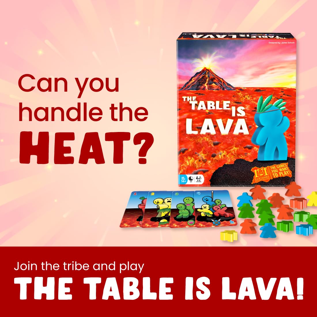 R&R Games The Table is Lava, Family Card Game for Adults and Kids Ages 14 and Older, Game Night Tabletop Game