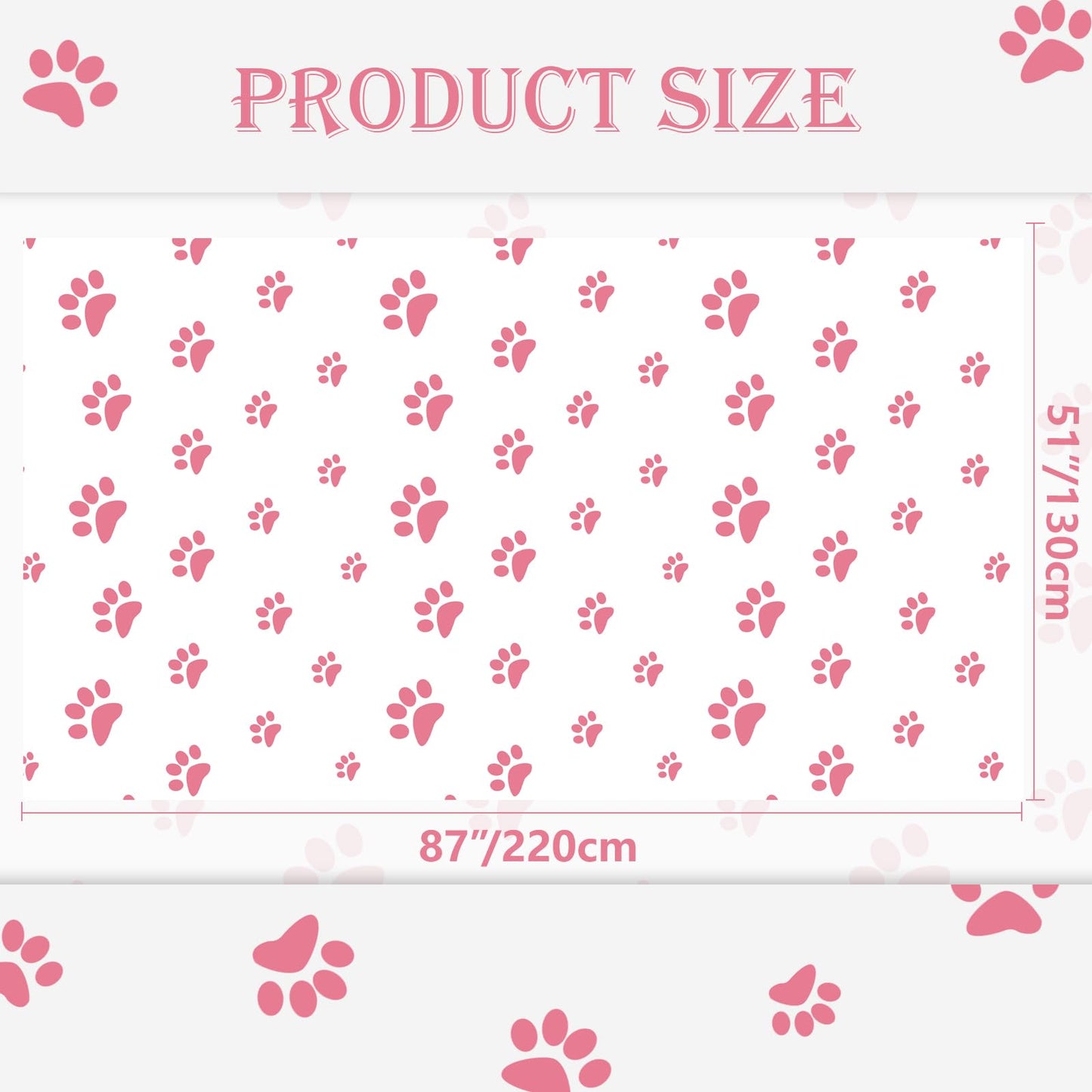 QUERICKY 2 Pack Puppy Paw Print Tablecloths, 51x87'' Plastic Disposable Table Cover for Pet Themed Party Decorations for Cat Dog Birthday Party