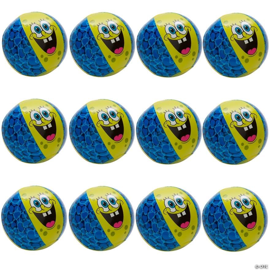 Fun Express Mini Inflatable 5" Spongebob Squarepants Vinyl Beach Balls - 12 Pieces