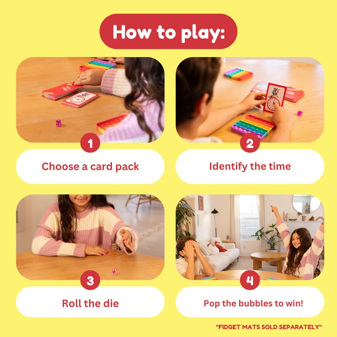 The Fidget Game Telling Time Flash Cards, Learn to Read Analog Clocks