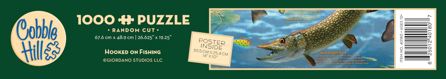 Cobble Hill 1000 Piece Puzzle - Hooked on Fishing - Sample Poster Included