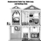 Mattel Replacement Dollhouse Size Brown Table Top, Silver Table Legs and 3 Black Railings for Barbie Dream-House Playset - CJR47