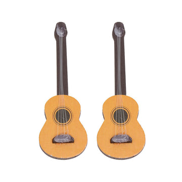 Healifty 2 Pcs Mini Guitar Props 2.55 Inch Wooden Miniature Guitar Ornaments for Dollhouse Accessories Desktop Craft Decoration
