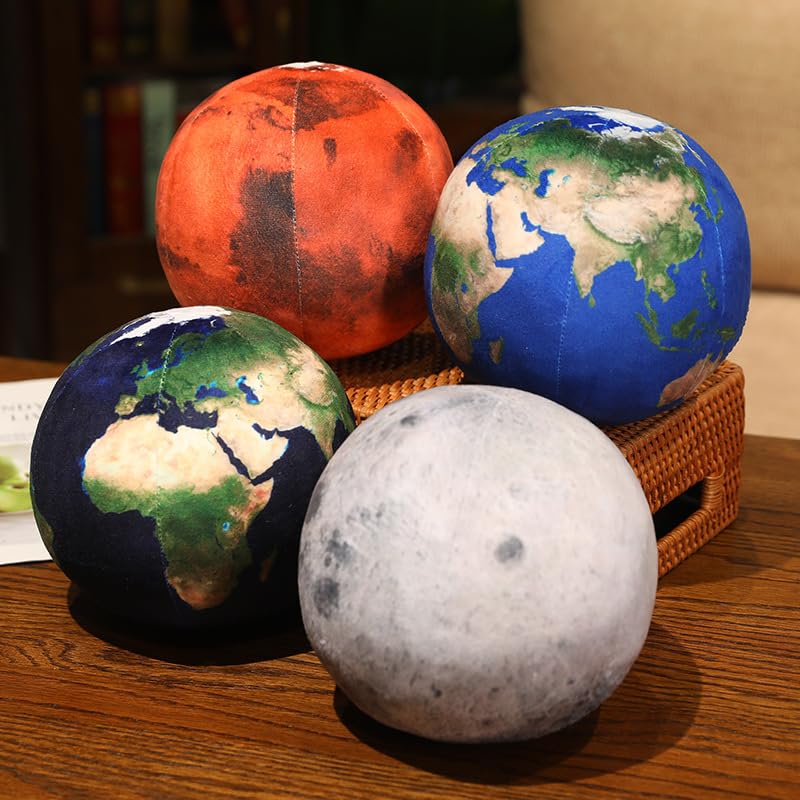 XIGUI Ultra-ealistic 3D Planet,Moon,Earth,the Sun,Pillow Plush Toys,for Kids Teens Adults, for Teachers and Parents, Educational Toy Learning, 10.6 in