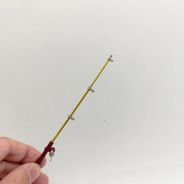 SXFSE Dollhouse Decoration Accessories, 1:12 Dollhouse Miniature Scene Model Fishing Rod Pretend Play Toy (Red, 6.1 inch)